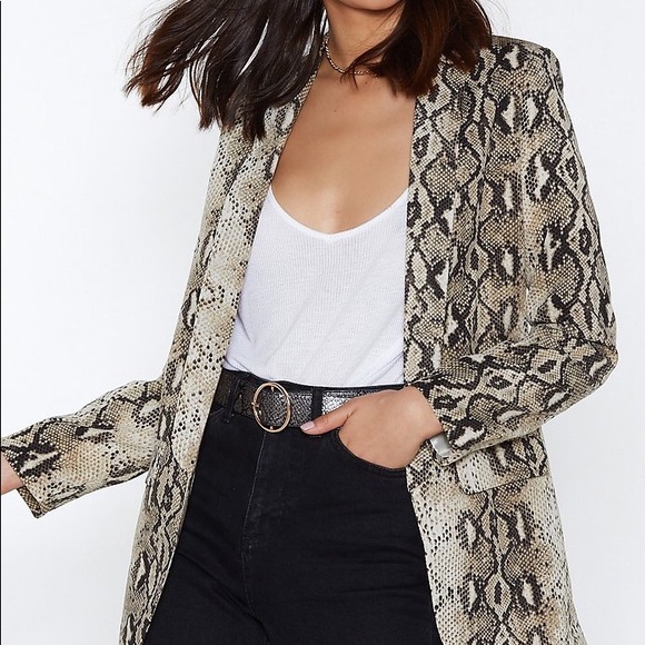 Nasty Gal Jackets & Blazers - Nastygal Snakeskin Relaxed Blazer NWT